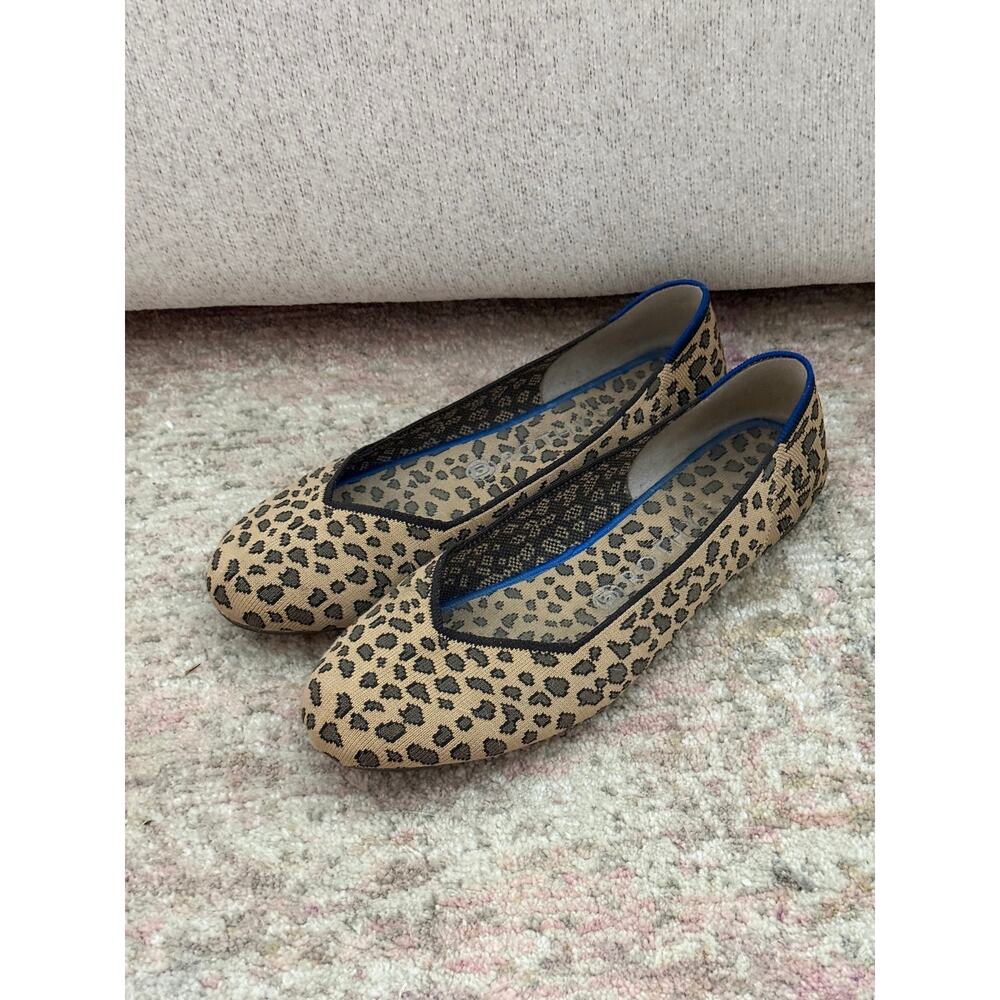 ROTHY’S Women’s Sz 10 The Daily Flat Cheetah Print Ballet Flats Leopard Brown - Picture 3 of 6